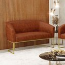 Ver imagem 5 de Sofá Namoradeira 2 Lugares Base Industrial Dourado Stella Corano D03 - D'Rossi Cor Nozes