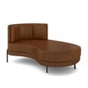 Ver imagem 2 de Sofá Chaise Lado Direito Downey Sala de Estar Pu Marrom G15 - Gran Belo