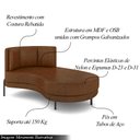 Ver imagem 3 de Sofá Chaise Lado Direito Downey Sala de Estar Pu Marrom G15 - Gran Belo