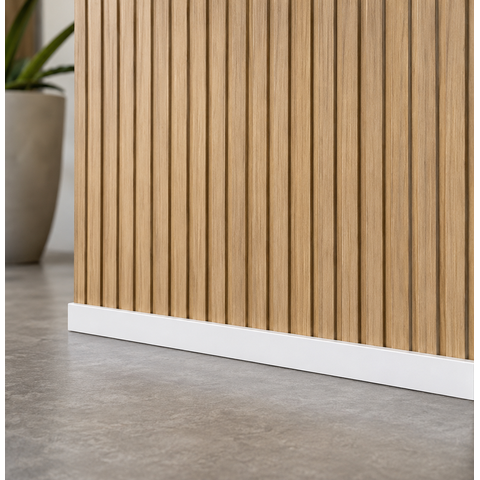 Rodapé de MDF 5CMX15MMX2.20m Revestido Liso Branco Casablanca