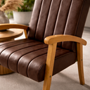 Ver imagem 2 de Kit 2 Poltronas Haley Moderna Decorativa Estofada Corino Sala Estar Quarto Escritório Recepção:marro