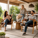 Ver imagem 4 de Kit 2 Poltronas Haley Moderna Decorativa Estofada Corino Sala Estar Quarto Escritório Recepção:marro