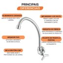 Ver imagem 5 de Torneira Cozinha Parede C15 Bj Sp Meber Metais Cinza/Cromado