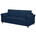 Ver imagem 1 de Sofá Living 3 Lugares 180cm Pés Madeira Efraim F05 Veludo Azul - Mpozenato