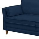 Ver imagem 5 de Sofá Living 3 Lugares 180cm Pés Madeira Efraim F05 Veludo Azul - Mpozenato