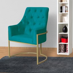 Poltrona Vick Requinte Suede Azul Turquesa - 5