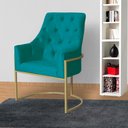 Ver imagem 5 de Poltrona Vick Requinte Suede Azul Turquesa