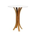 Ver imagem 1 de Mesa Bistrô Valencia 2 Lugares Redonda MDF Laqueado Branco Amêndoa 80cm Decorise