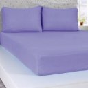 Ver imagem 1 de Jogo de Cama Casal Serena 3 Pçs Malha 100% Algodão 138x188x23cm Lilás