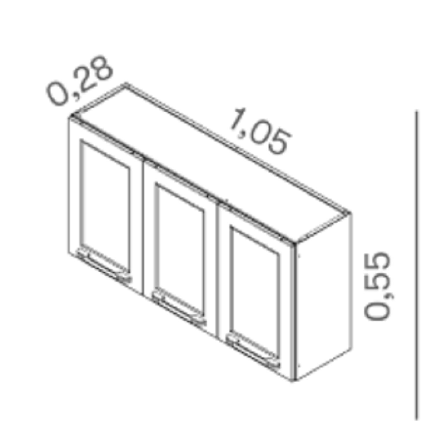 Armário em Aço 105cm 3 Portas Florença  - 5