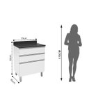 Ver imagem 2 de Armário para Cozinha 2 Gavetas 1 Gavetão Top Class  