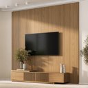 Ver imagem 3 de Rack Extensível Ripado com Painel TV 86 Polegadas 240x230cm Aruá CabeCasa MadeiraOriginals Marrom