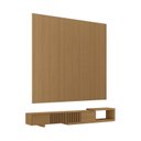 Ver imagem 4 de Rack Extensível Ripado com Painel TV 86 Polegadas 240x230cm Aruá CabeCasa MadeiraOriginals Marrom
