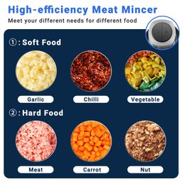 Amzchef Processador Elétrico de Alimentos com 500w e Tigela de Aço Inox - 2