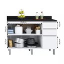 Ver imagem 3 de Armário para Cozinha 2 Portas 3 Gavetas Top Class Branco