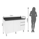 Ver imagem 2 de Armário para Cozinha 2 Portas 3 Gavetas Top Class Branco