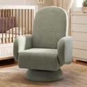 Ver imagem 2 de Poltrona de Amamentação Fixa Base Cone Dolce D02 Bouclê Verde Oliva C-199 - Lyam Decor