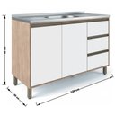 Ver imagem 5 de Cozinha Planejada Completa Modulada 8 Peças 16 Portas Vidro Mdf Organizadora Marrom Madeira Branco