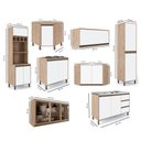 Ver imagem 3 de Cozinha Planejada Completa Modulada 8 Peças 16 Portas Vidro Mdf Organizadora Marrom Madeira Branco