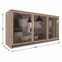 Ver imagem 4 de Cozinha Planejada Completa Modulada 8 Peças 16 Portas Vidro Mdf Organizadora Marrom Madeira Branco