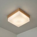 Ver imagem 2 de Luminária Plafon Freijó 20X20, Sala, Quarto, Banheiro, Teto, Marrom Claro
