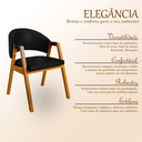 Ver imagem 4 de Kit 2 Poltrona Cadeira para Sala Madeira Maciça Kiora:Preto/Couríssimo