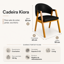 Ver imagem 2 de Kit 2 Poltrona Cadeira para Sala Madeira Maciça Kiora:Preto/Couríssimo