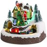 Cenario Vila Natalina Natal Papai Noel Trem Movimento Enfeite Musical Led Arvore de Natal Pinheiro N - 10