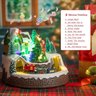 Cenario Vila Natalina Natal Papai Noel Trem Movimento Enfeite Musical Led Arvore de Natal Pinheiro N - 4