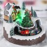 Cenario Vila Natalina Natal Papai Noel Trem Movimento Enfeite Musical Led Arvore de Natal Pinheiro N - 9