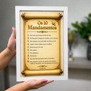 Ver imagem 3 de Quadro Decora Os 10 Mandamentos Bíblia Êxodo 20 Jesus Cristo:Branco/A4
