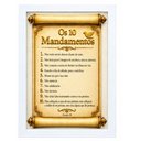 Ver imagem 1 de Quadro Decora Os 10 Mandamentos Bíblia Êxodo 20 Jesus Cristo:Branco/A4
