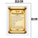 Ver imagem 5 de Quadro Decora Os 10 Mandamentos Bíblia Êxodo 20 Jesus Cristo:Branco/A4