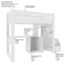 Ver imagem 6 de Cama Infantil com Escada 1 Escrivaninha e 2 Armários 5 Portas Leo Yescasa