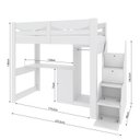 Ver imagem 3 de Cama Infantil com Escada 1 Escrivaninha e 2 Armários 5 Portas Leo Yescasa