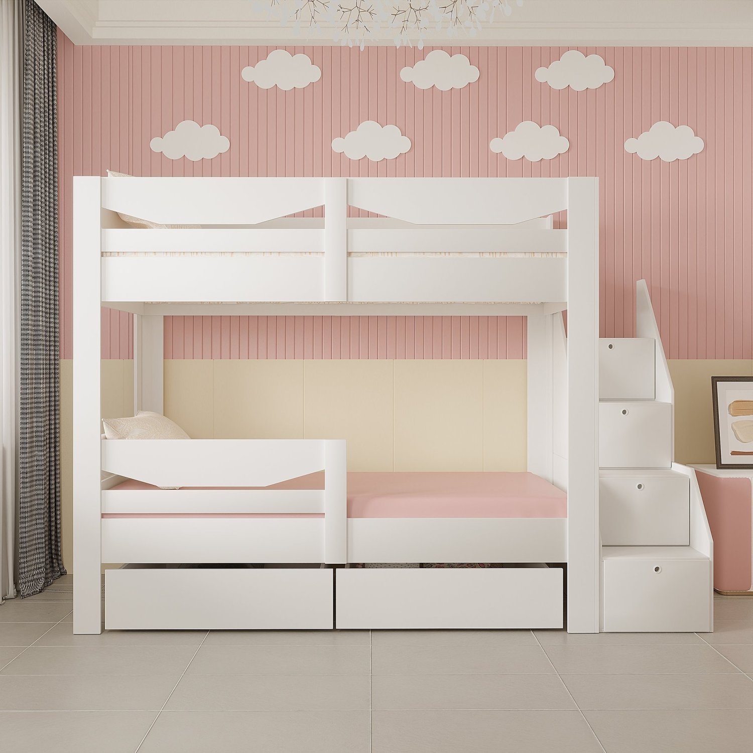 Beliche Infantil com Escada 4 Portas e 2 Gavetas Maya Yescasa - 1