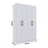 Guarda-roupa Solteiro Recife 4 Portas 2 Gavetas Branco - Doripel - 4