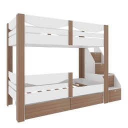 Beliche Infantil com Escada 4 Portas e 2 Gavetas Maya Yescasa - 6 Beliche Infantil com Escada 4 Portas e 2 Gavetas Maya Yescasa - 6