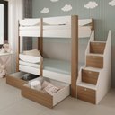 Ver imagem 7 de Beliche Infantil com Escada 4 Portas e 2 Gavetas Maya Yescasa