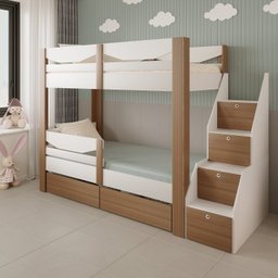 Beliche Infantil com Escada 4 Portas e 2 Gavetas Maya Yescasa - 2 Beliche Infantil com Escada 4 Portas e 2 Gavetas Maya Yescasa - 2