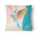 Ver imagem 2 de Kit 3 Capas de Almofada 43x43cm Microfibra Floral Arara Amarela