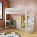 Ver imagem 1 de Cama Infantil 1 Escrivaninha e 2 Armários 5 Portas Stella Yescasa