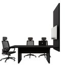 Ver imagem 4 de Mesa de Reunião Retangular Design Industrial MDP 200cm Preto F5 Office