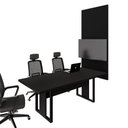 Ver imagem 2 de Mesa de Reunião Retangular Design Industrial MDP 200cm Preto F5 Office