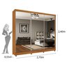 Guarda Roupa Casal com Espelho 3 Portas 6 Gavetas Montevideu Espresso Móveis - 11