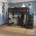 Ver imagem 1 de Cama Infantil 1 Escrivaninha e 2 Armários 5 Portas Stella Yescasa