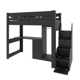 Cama Infantil 1 Escrivaninha e 2 Armários 5 Portas Stella Yescasa - 2