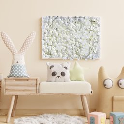 1 Painel de Parede 60x40 Flores Artificiais para Festas e Decoração de Casa - 8