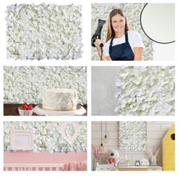 1 Painel de Parede 60x40 Flores Artificiais para Festas e Decoração de Casa - 5