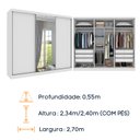 Ver imagem 5 de Guarda Roupa Casal com Espelho 3 Portas 6 Gavetas 270cm Bergamo Espresso Móveis 